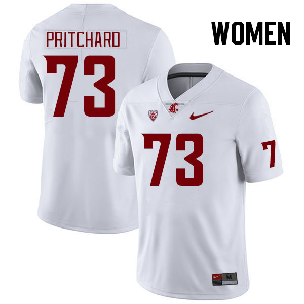 Women #73 Nathan Pritchard Washington State Cougars College Football Jerseys Stitched Sale-White
